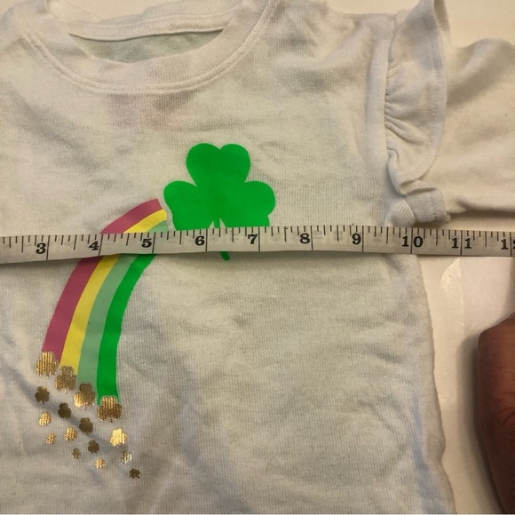 Cat & Jack Baby Girl Shamrock Rainbow Ruffle Long sleeves Pants Two Pc Set 12M - Picture 10 of 10